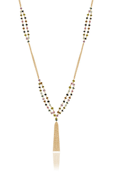 Mixed Tourmaline Tassel Necklace