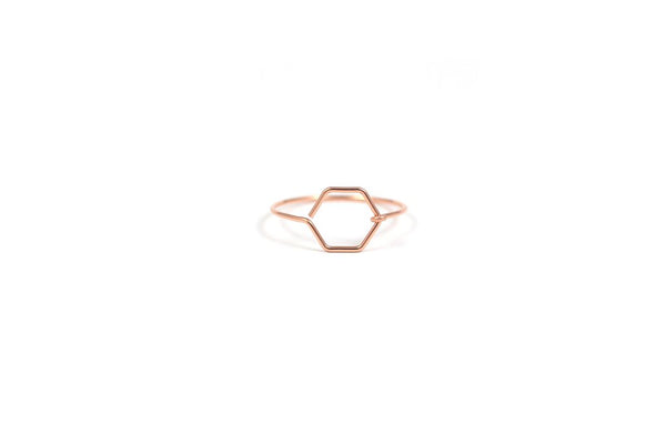 Hexagon Wire Wrap Ring - Size 7