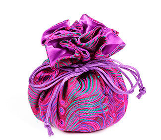 Jewelry Pouch Purple, Green and Blue Peacock