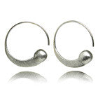 Brushed Mini Swirly with Ball Earrings
