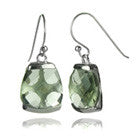 Italian Trapezoidal Earrings (Green Amethyst)
