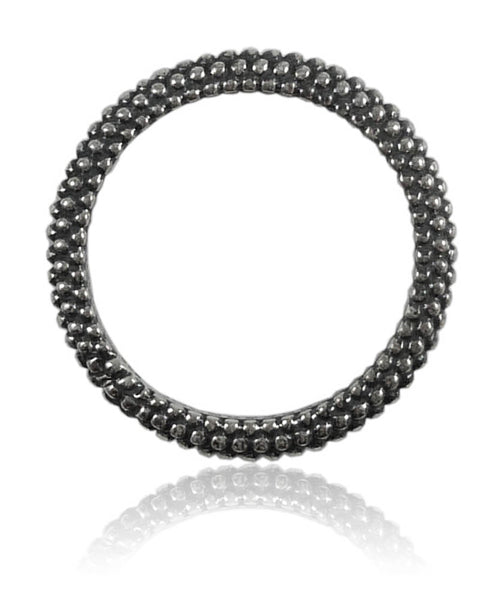 Oxidized Bali Stacking Ring