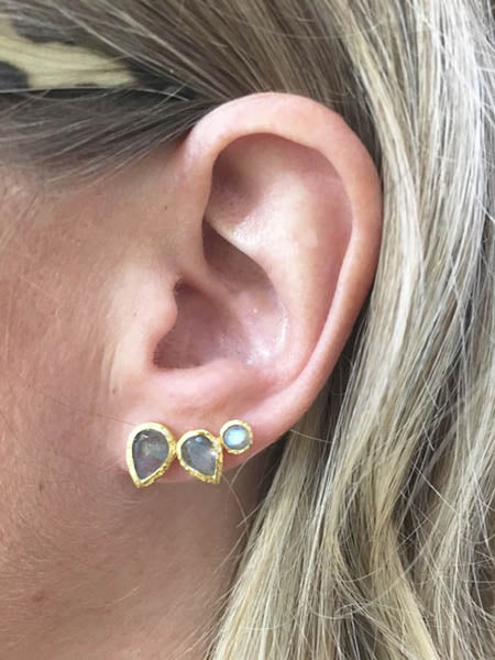 Peacock Climbing Earrings Labradorite