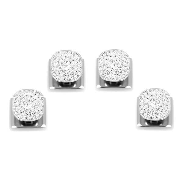 White Pave Crystal Stud Set