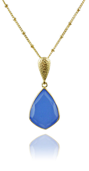 Ice Hole Necklace Blue Chalcedony