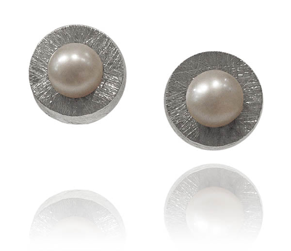 Capri Pearl Encased Framed Earrings White Pearl