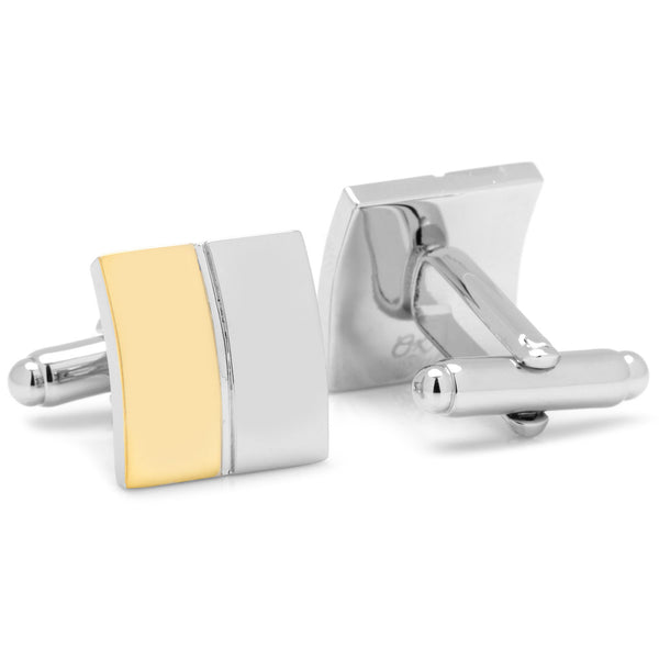 Two Toned Split Square Cufflinks