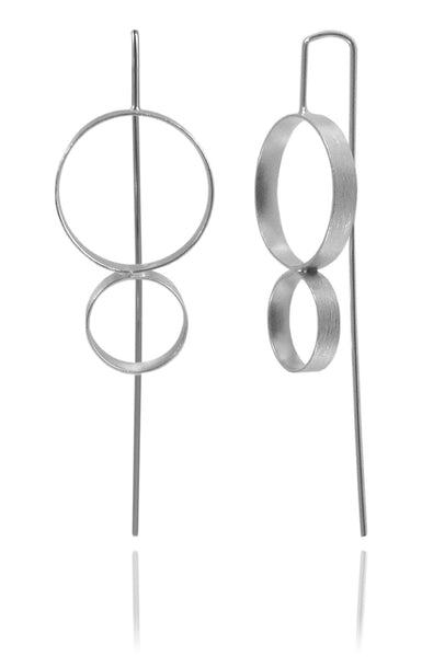 Berlin Brushed Double Circle Pin Earrings