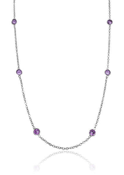 Tiny Kathak 7 Stone Necklace Amethyst