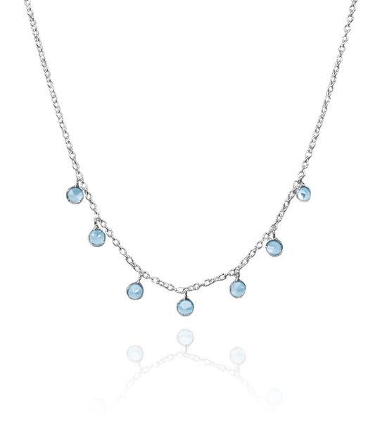 7 Stone Kathak Necklace Blue Topaz