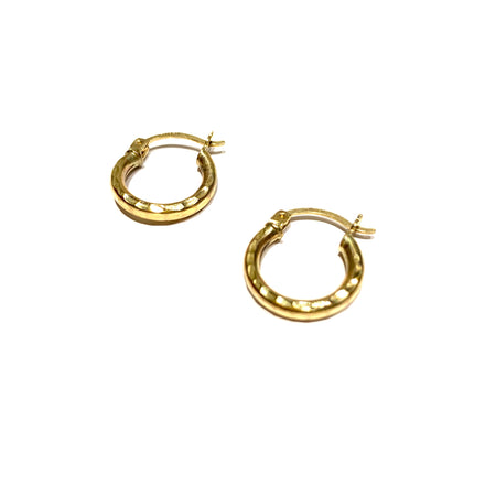 Gold Plated Art Deco Pop Earrings Rough Cut Ruby