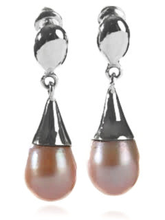 Capri Cone Pearl Earrings Pink Pearl