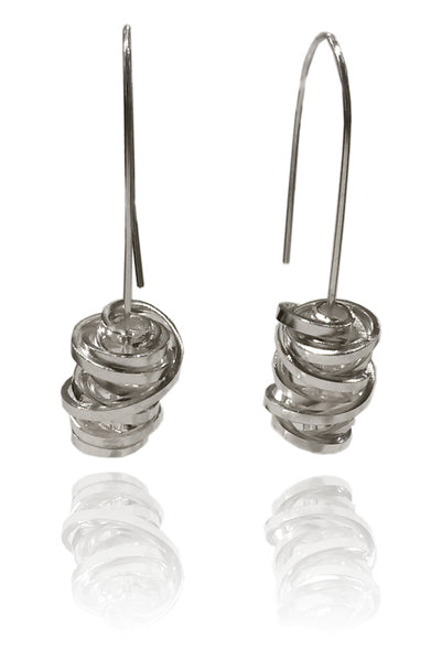 Spanish Sculptured Nido Earrings Silver