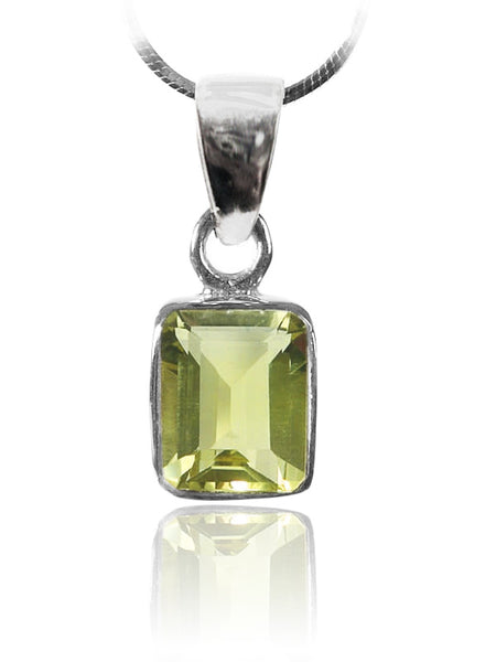 Small Rectangular Pendant Lemon Topaz