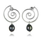 Spanish Concentric Swirl Pearl Earrings