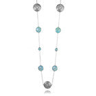Arabesque Filigree & Stone Necklace (Aqua Chalcedony)