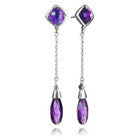 Capri Two Stone Long Drops (Amethyst)