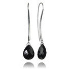 Milano Thread Earrings with Faceted Stone