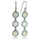 Three Circle Drop Earrings (Aqua Chalcedony)