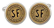 SF Municipal Railway Token Cufflinks