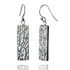 Satin Leaf Impression Rectangular Earrings