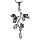 Jaipuri Stone Leaf Pendant (Aquamarine)