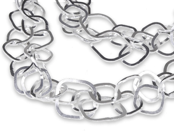 Latin Double Interlocking Square Linked Necklace