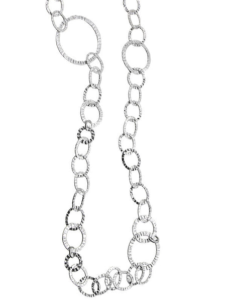 Italian Hammered Multi Circle Necklace