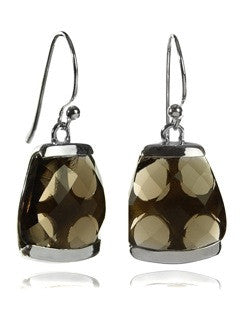 Italian Trapezoidal Earring (Smokey Quartz)