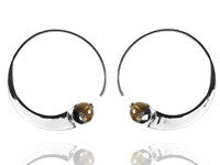 Swirly Earrings with Smokey Quartz