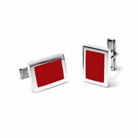 Rectangular Cufflinks - Red