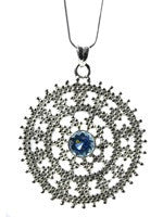 Medium Jaipuri Kundun Medallion (Blue Topaz)
