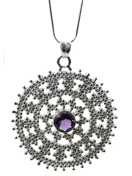 Medium Jaipuri Kundun Medallion (Amethyst)