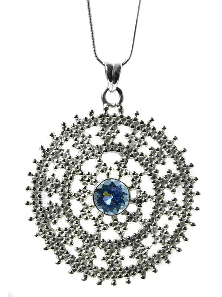 Medium Jaipuri Kundun Medallion (Blue Topaz)