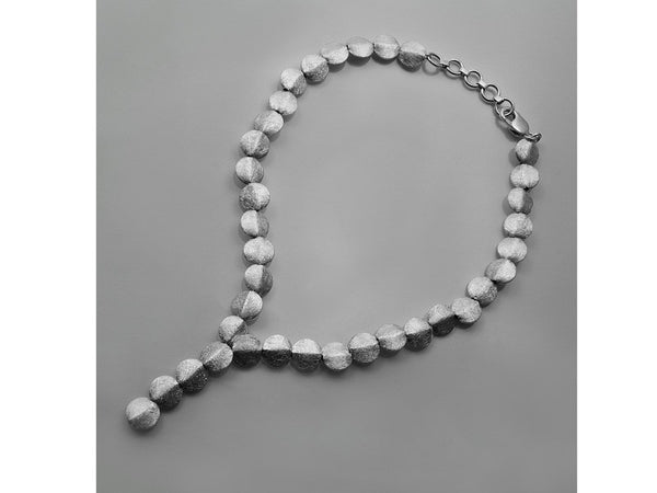 Brushed Small Circle Lariat Necklace