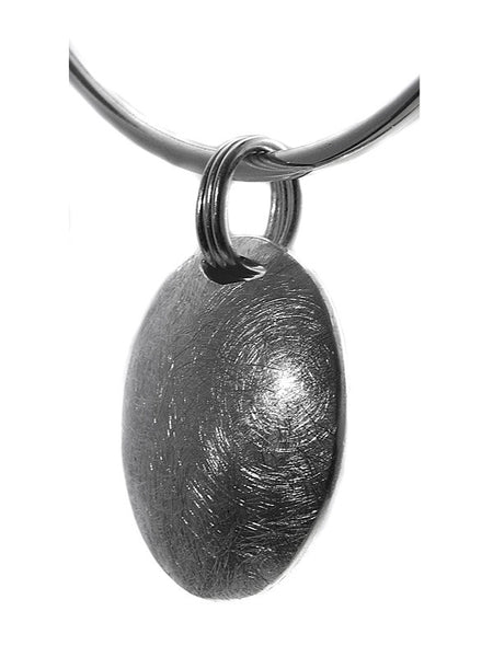 Round Brushed Silver Pendant