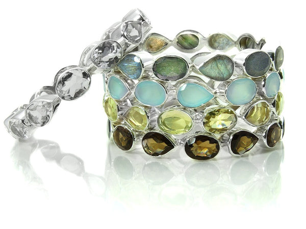Peacock Gemstone Bangle (Lemon Topaz)