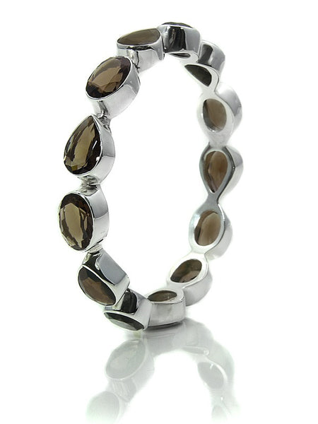 Peacock Gemstone Bangle (Smokey Quartz)