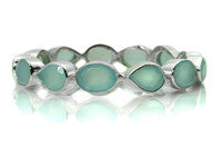 Peacock Gemstone Bangle Aqua Chalcedony