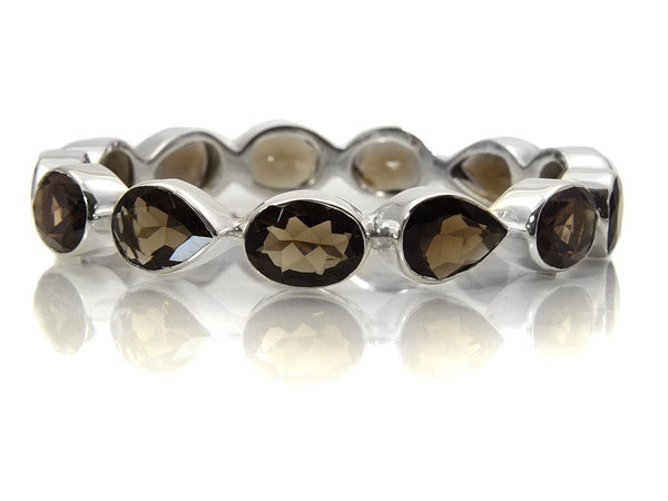 Peacock Gemstone Bangle (Smokey Quartz)