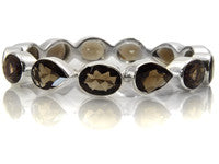Peacock Gemstone Bangle (Smokey Quartz)