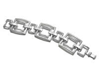 Large Brushed Square Linked Bracelet