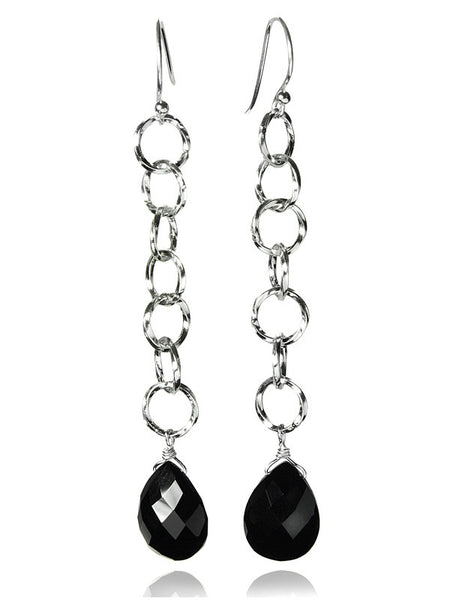 Seven Linked Quartz Drop (Black Onyx)