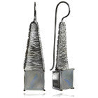 Step Ladder Earrings with Square Stone (White Moonstone)