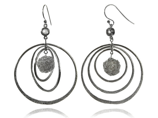 Three Orbitz Earrings with Wire Wrap