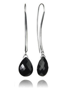 Milano Thread Earrings with Faceted Stone