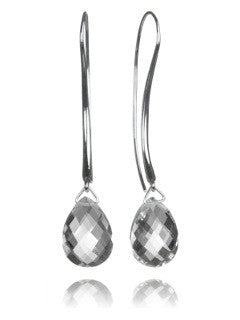 Milano Thread Earrings with Faceted Stone