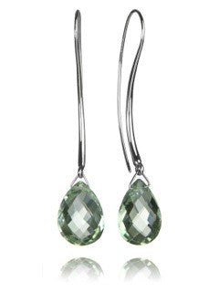 Milano Thread Earrings with Faceted Stone