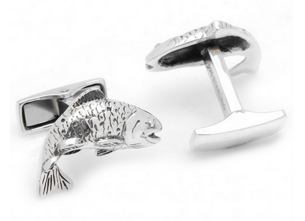 Sterling Salmon Cufflinks