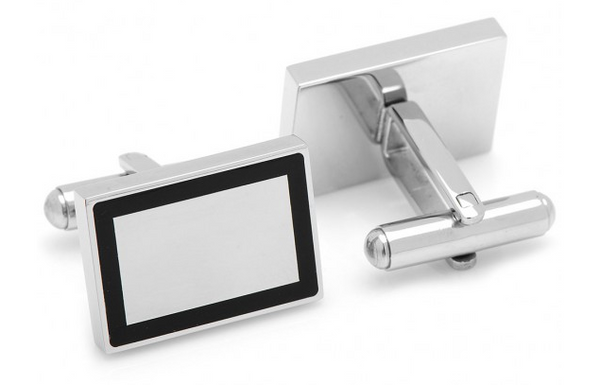 Stainless Steel Rectangle Framed Cufflinks